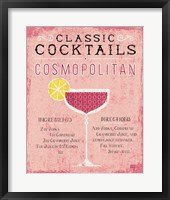 Classic Cocktails Cosmopolitan Pink Framed Print