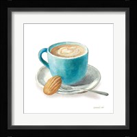 Wake Me Up Coffee I on White Framed Print
