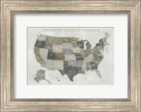 Slate US Map Fine Art Print