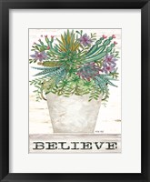 Believe Succulents Framed Print