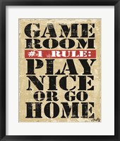 Game Room #1 Rule Fine Art Print