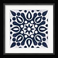 Blue and White Tile IV Framed Print