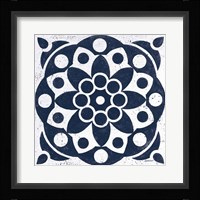 Blue and White Tile II Framed Print