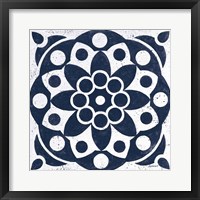 Blue and White Tile II Framed Print