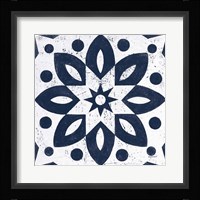 Blue and White Tile I Framed Print