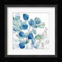 Eucalyptus Leaves Navy I Framed Print