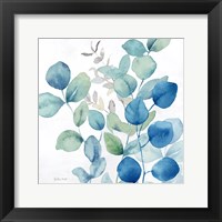 Eucalyptus Leaves Navy II Framed Print