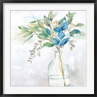 Eucalyptus Vase Navy I Fine Art Print