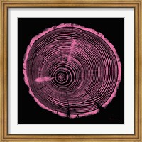 Tree Trunk pink on black Fine Art Print