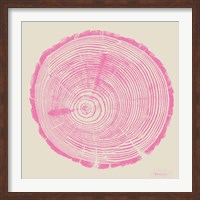 Tree Trunk pink on cream Fine Art Print