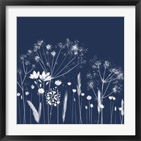 Indigo Flowers I Framed Print