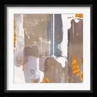 Icescape Abstract Grey Gold I Framed Print