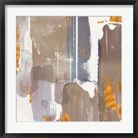 Icescape Abstract Grey Gold I Framed Print