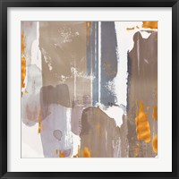 Icescape Abstract Grey Gold I Framed Print