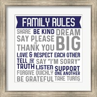 Family Rules II Blue Gray Fine Art Print
