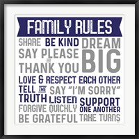 Family Rules II Blue Gray Fine Art Print