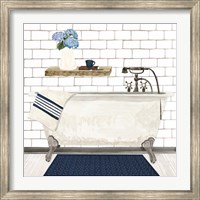 Farmhouse Bath I Navy-Tub Fine Art Print