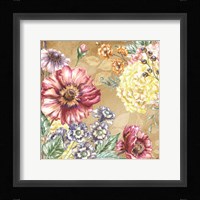 Wildflower Medley Square Gold I Framed Print