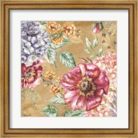 Wildflower Medley Square Gold II Fine Art Print