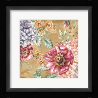 Wildflower Medley Square Gold II Framed Print