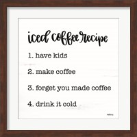Iced Coffee Recipe Fine Art Print