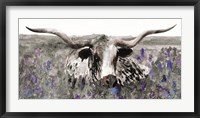 Longhorn in Flower Field Fine Art Print