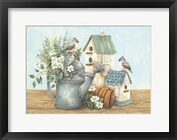 Watering Can and Chickadees Fine Art Print