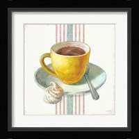 Wake Me Up Coffee IV with Stripes Framed Print