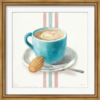 Wake Me Up Coffee I with Stripes Fine Art Print