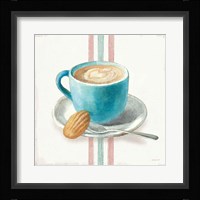 Wake Me Up Coffee I with Stripes Framed Print