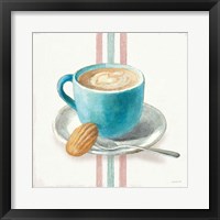 Wake Me Up Coffee I with Stripes Fine Art Print