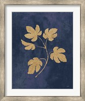Botanical Study III Gold Navy Fine Art Print