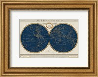 Torkingtons World Map Indigo Globes Fine Art Print