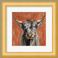 Highland Cow on Terracotta Fine Art Print