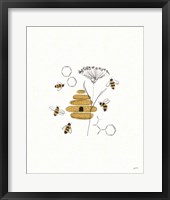 Bees and Botanicals II Framed Print