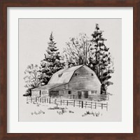 Distant Barn Sketch I Fine Art Print