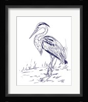 Indigo Heron I Framed Print