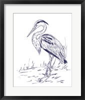 Indigo Heron I Framed Print