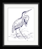 Indigo Heron II Framed Print