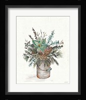 Seasonal Charm Greenery II Framed Print