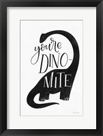 Dinomite BW Framed Print