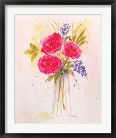 Roses in Clear Vase Fine Art Print