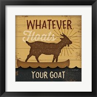 Floats Your Goat Framed Print
