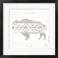 Patterned Bison Framed Print