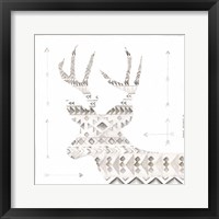 Patterned Deer Framed Print