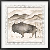 Bison w/ Border Fine Art Print