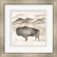 Bison w/ Border Fine Art Print