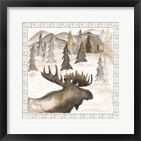 Moose w/ Border Framed Print