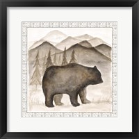 Bear w/ Border Framed Print