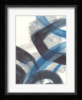Blue Brushy Abstract I Framed Print